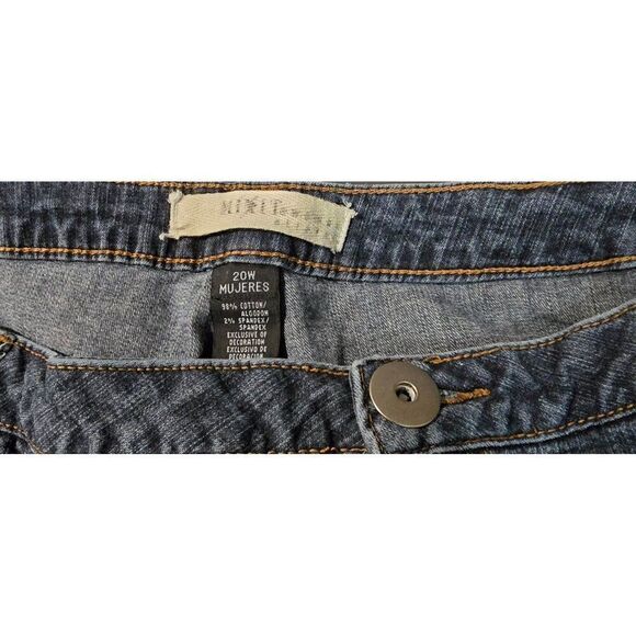 Womens Denim Capri Jeans With Pearl Studs & Embroidered Pockets See Pics - Picture 10 of 10